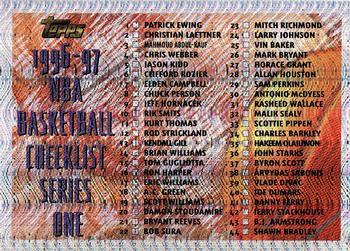 #111 Checklist: 1-110 - 1996-97 Topps Basketball