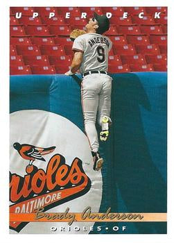 #111 Brady Anderson - Baltimore Orioles - 1993 Upper Deck Baseball