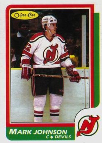 #112 Mark Johnson - New Jersey Devils - 1986-87 O-Pee-Chee Hockey