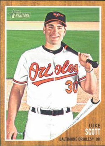 #112 Luke Scott - Baltimore Orioles - 2011 Topps Heritage Baseball