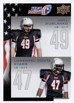 #112 Joel Dublanko / Lorenval Donta Evans - USA - 2014 Upper Deck USA Football