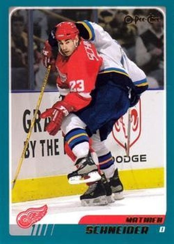 #112 Mathieu Schneider - Detroit Red Wings - 2003-04 O-Pee-Chee Hockey