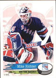 #112 Mike Richter - New York Rangers - 1995-96 Panini Hockey Stickers