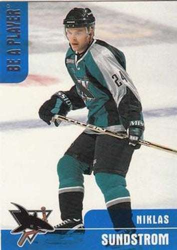 #112 Niklas Sundstrom - San Jose Sharks - 1999-00 Be a Player Memorabilia Hockey