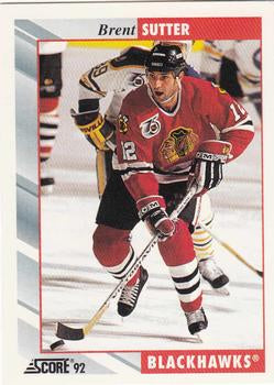 #112 Brent Sutter - Chicago Blackhawks - 1992-93 Score USA Hockey