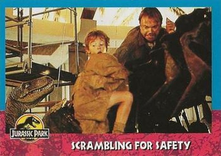 #112 Scrambling for Safety - 1993 Topps Jurassic Park