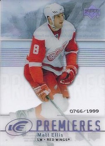 #112 Matt Ellis - Detroit Red Wings - 2007-08 Upper Deck Ice Hockey