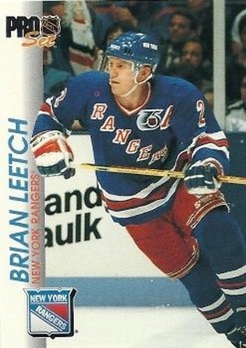 #112 Brian Leetch - New York Rangers - 1992-93 Pro Set Hockey