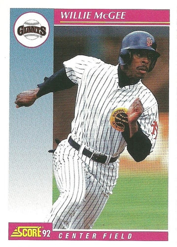 #112 Willie McGee - San Francisco Giants - 1992 Score Baseball