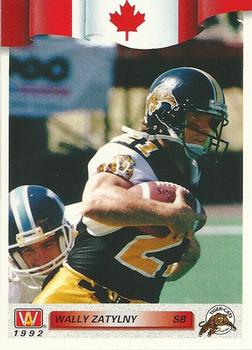 #112 Wally Zatylny - Hamilton Tiger-Cats - 1992 All World CFL Football