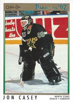 #112 Jon Casey - Minnesota North Stars - 1991-92 O-Pee-Chee Premier Hockey