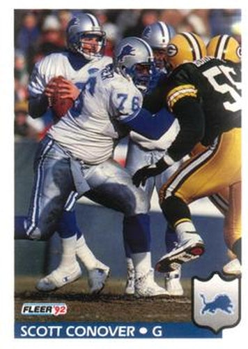 #112 Scott Conover - Detroit Lions - 1992 Fleer Football