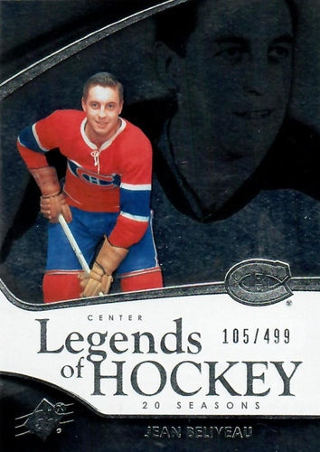 #113 Jean Beliveau - Montreal Canadiens - 2011-12 SPx Hockey