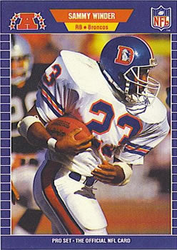 #113 Sammy Winder - Denver Broncos - 1989 Pro Set Football