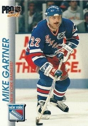 #113 Mike Gartner - New York Rangers - 1992-93 Pro Set Hockey