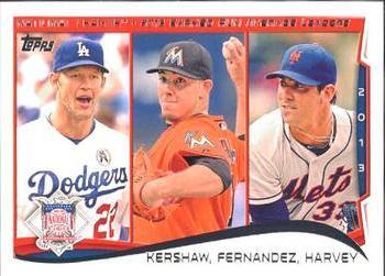 #113 NL 2013 ERA Leaders Clayton Kershaw / Jose Fernandez / Matt Harvey - Los Angeles Dodgers / Miami Marlins / New York Mets - 2014 Topps Baseball