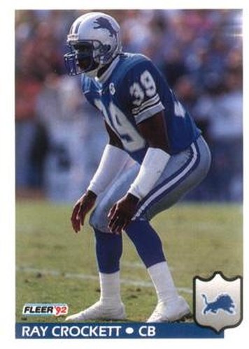 #113 Ray Crockett - Detroit Lions - 1992 Fleer Football