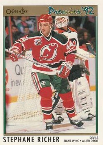 #113 Stephane Richer - New Jersey Devils - 1991-92 O-Pee-Chee Premier Hockey