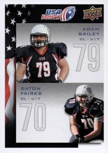 #113 Adam Bailey / Daton Faires - USA - 2014 Upper Deck USA Football