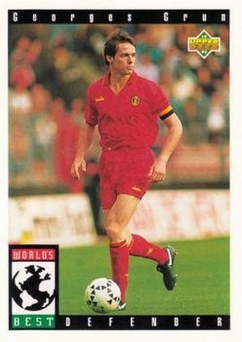 #113 Georges Grun - Belgium - 1993 Upper Deck World Cup Preview English/Spanish Soccer