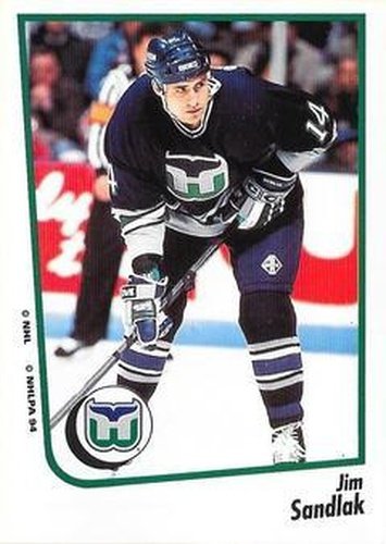 #113 Jim Sandlak - Hartford Whalers - 1994-95 Panini Hockey Stickers