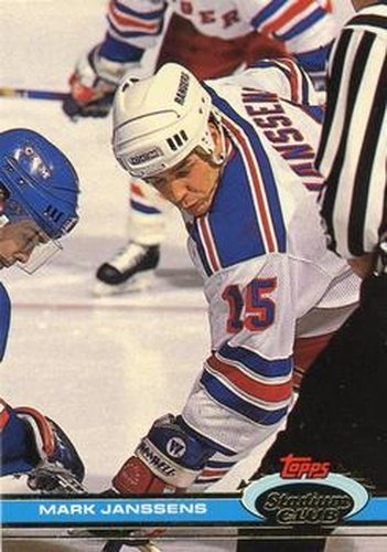#113 Mark Janssens - New York Rangers - 1991-92 Stadium Club Hockey