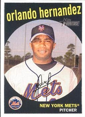 #113 Orlando Hernandez - New York Mets - 2008 Topps Heritage Baseball