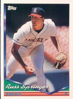 #113 Russ Springer - California Angels - 1994 Topps Baseball