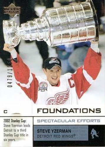 #113 Steve Yzerman - Detroit Red Wings - 2002-03 Upper Deck Foundations Hockey