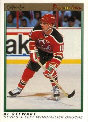 #113 Alan Stewart - New Jersey Devils - 1990-91 O-Pee-Chee Premier Hockey