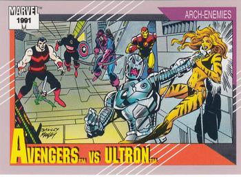 #114 Avengers vs. Ultron - 1991 Impel Marvel Universe Series II