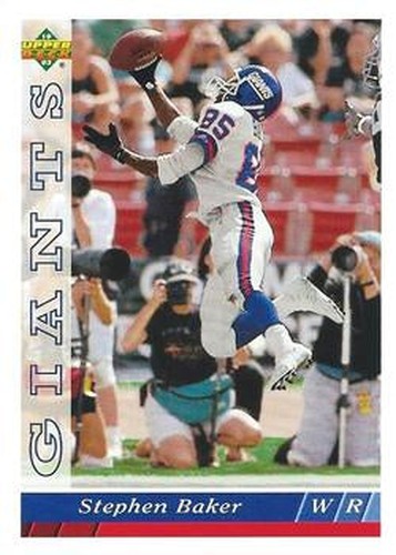 #114 Stephen Baker - New York Giants - 1993 Upper Deck Football