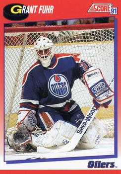 #114 Grant Fuhr - Edmonton Oilers - 1991-92 Score Canadian Bilingual Hockey