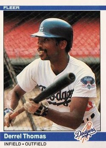 #114 Derrel Thomas - Los Angeles Dodgers - 1984 Fleer Baseball