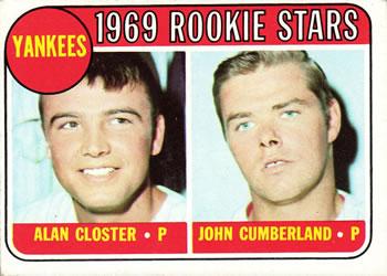#114 Yankees 1969 Rookie Stars Alan Closter / John Cumberland - New York Yankees - 1969 Topps Baseball