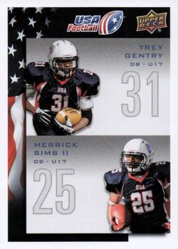 #114 Trey Gentry / Merrick Sims II - USA - 2014 Upper Deck USA Football