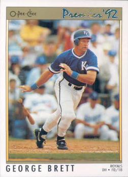 #114 George Brett - Kansas City Royals - 1992 O-Pee-Chee Premier Baseball