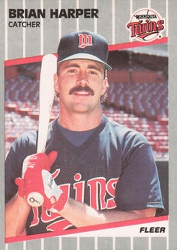 #114 Brian Harper - Minnesota Twins - 1989 Fleer Baseball