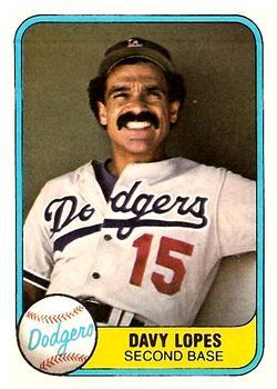 #114a Davey Lopes - Los Angeles Dodgers - 1981 Fleer Baseball