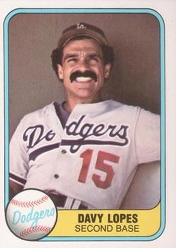 #114b Davy Lopes - Los Angeles Dodgers - 1981 Fleer Baseball
