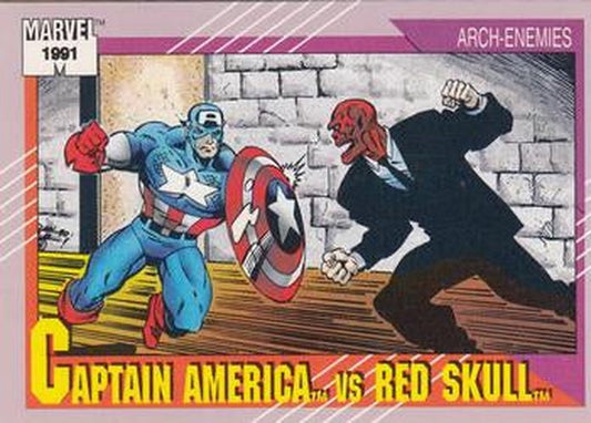 #115 Captain America vs. Red Skull - 1991 Impel Marvel Universe Series II