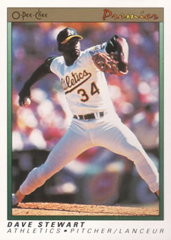 #115 Dave Stewart - Oakland Athletics - 1991 O-Pee-Chee Premier Baseball