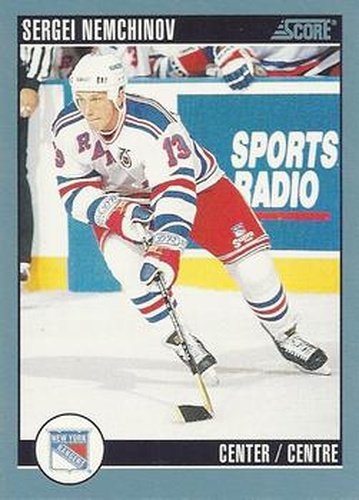 #115 Sergei Nemchinov - New York Rangers - 1992-93 Score Canadian Hockey