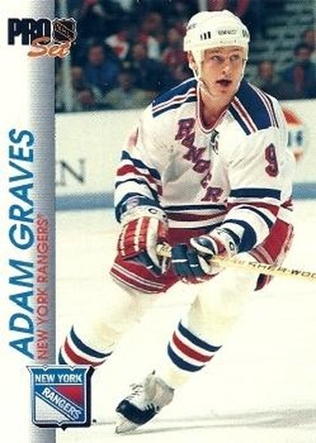 #115 Adam Graves - New York Rangers - 1992-93 Pro Set Hockey
