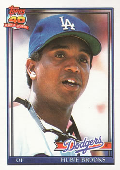 #115 Hubie Brooks - Los Angeles Dodgers - 1991 Topps Baseball