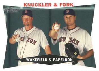 #115 Knuckler & Fork Tim Wakefield / Jonathan Papelbon - Boston Red Sox - 2009 Topps Heritage Baseball