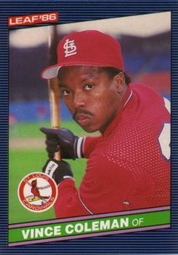 #115 Vince Coleman - St. Louis Cardinals - 1986 Leaf Baseball