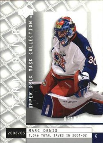 #115 Marc Denis - Columbus Blue Jackets - 2002-03 Upper Deck Mask Collection Hockey