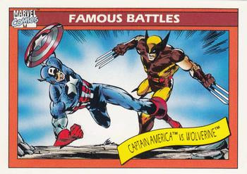 #115 Captain America vs. Wolverine - 1990 Impel Marvel Universe