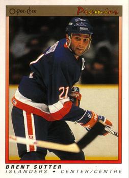 #115 Brent Sutter - New York Islanders - 1990-91 O-Pee-Chee Premier Hockey